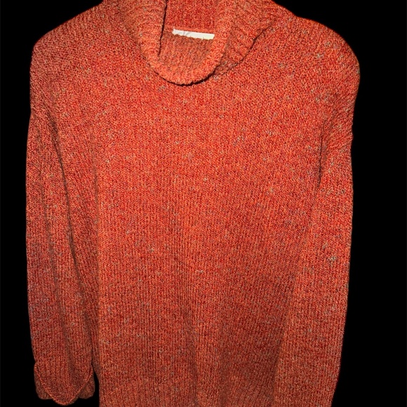 Vintage Dressbarn Woman Orange Pullover Roll Neck Turtleneck Knit Sweater 22/24 - Picture 3 of 7